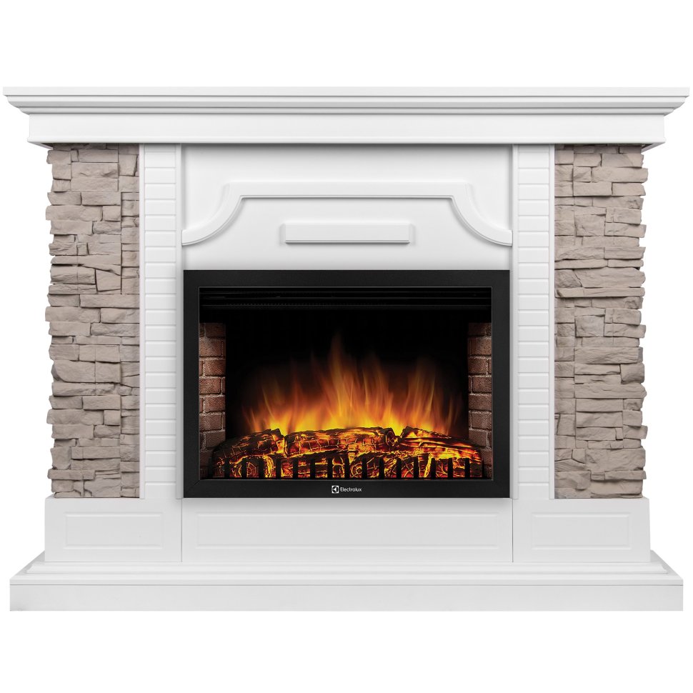 Каминокомплект Firelight Florida 25 с очагом Electrolux EFP/P-2520LS белый/серый