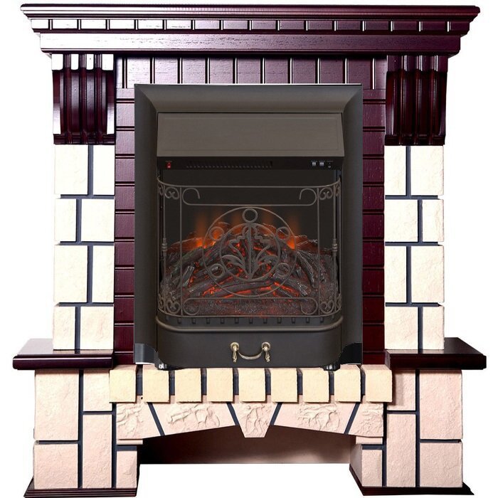 Каминокомплект Interflame Экстер М махагон с очагом Majestic FX M Black