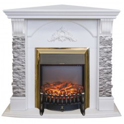Каминокомплект RealFlame Athena Corner GR STD/EUG/25/25&#039;5 WT с очагом Fobos s Lux Black/Brass