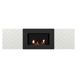 Тумба с биокамином Firelight BFP/P-1400V белый+набор керамических дров береза