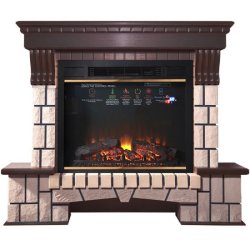 Каминокомплект Interflame Экстер темный дуб с очагом Sirius 30 LED FX Brass