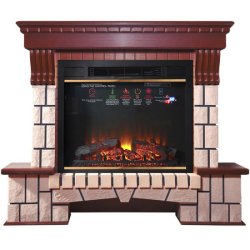 Каминокомплект Interflame Экстер махагон с очагом Sirius 30 LED FX Brass