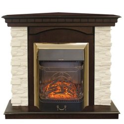 Каминокомплект RealFlame Elford Corner STD/EUG/25&#039;5/HL AO с очагом Majestic s Lux Black/Brass