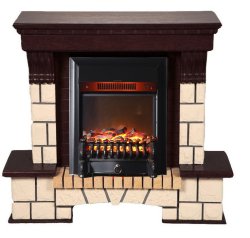 Каминокомплект Interflame Экстер темный дуб с очагом Fobos FX M Black